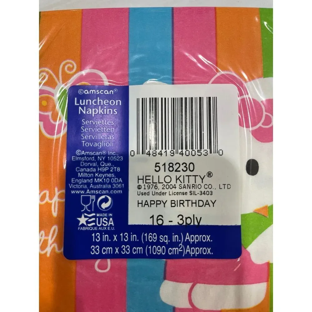 NEW in PACKAGE! Vintage 2004 Hello kitty napkin‎